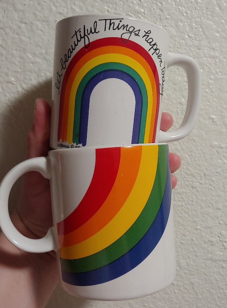 Vintage Rainbow Mugs